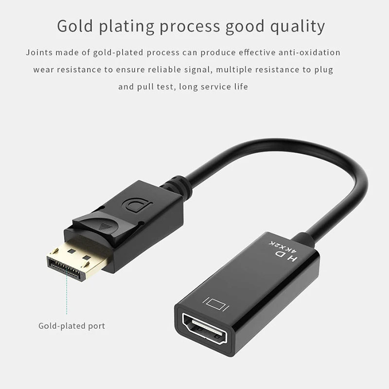 4K DisplayPort to HDMI Adapter – Plug & Play Converter DisplayPort HDMI Adapter HIP