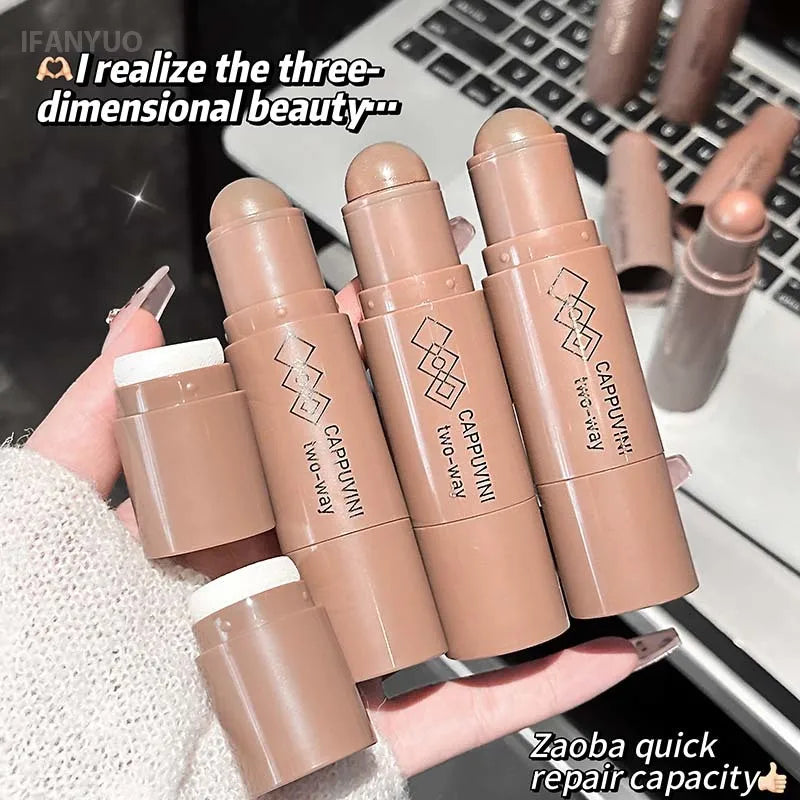 Face Contour Bronzer Stick Moisturizing Silky Three-dimensional Contour Pen Natural Matte Gray Brown Nose Shadow Makeup Contour HIP