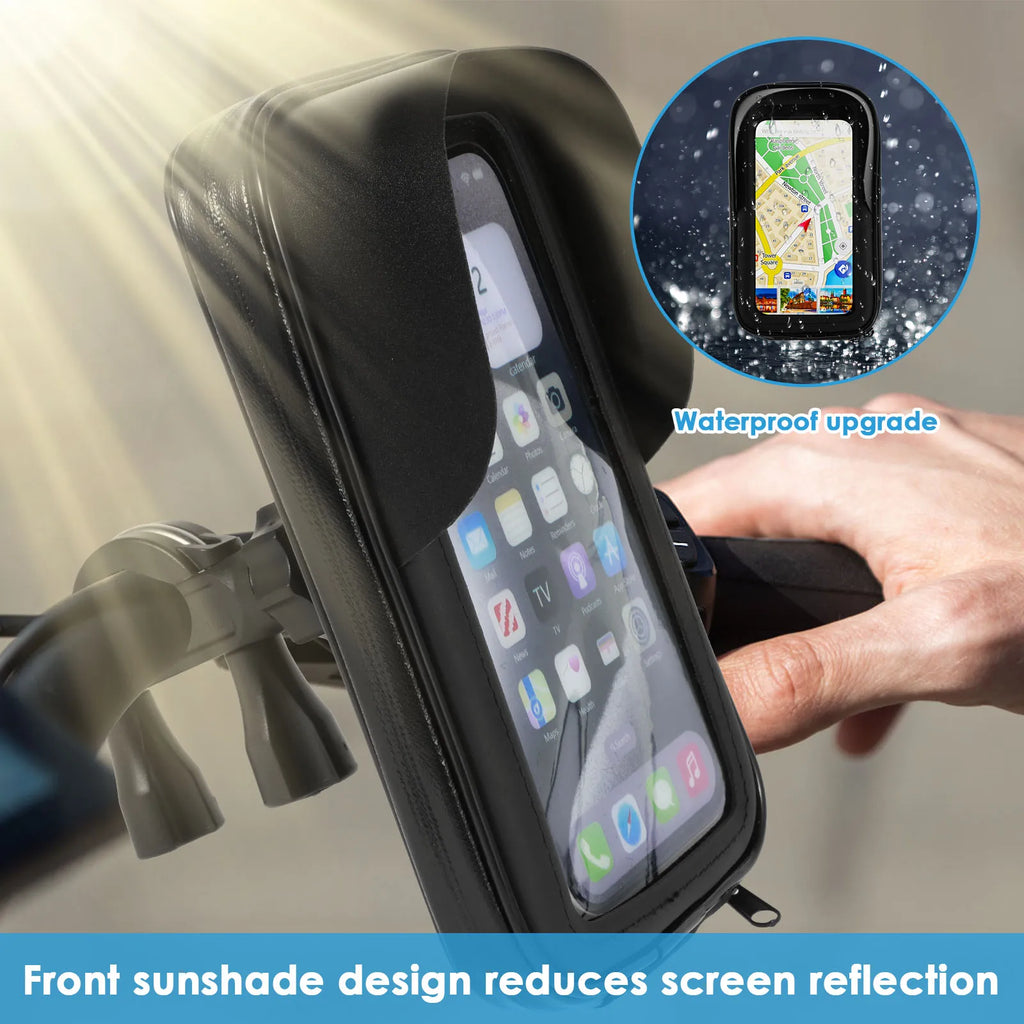 360° Waterproof Motorcycle Phone Holder Bag | Handlebar Pouch Motorcycle Phone Mount HIP