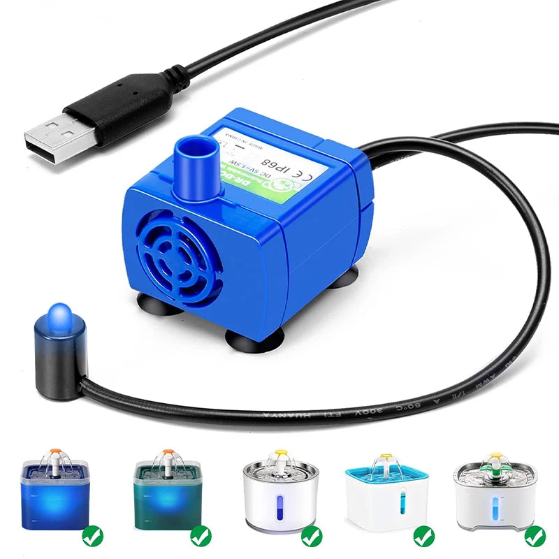 Cat Water Fountain Pump, Pet Fountain Led Replacement Pump DR-DC160 Motor, Suitable For Flower-Shaped Faucet Cat Water Dispenser HIP