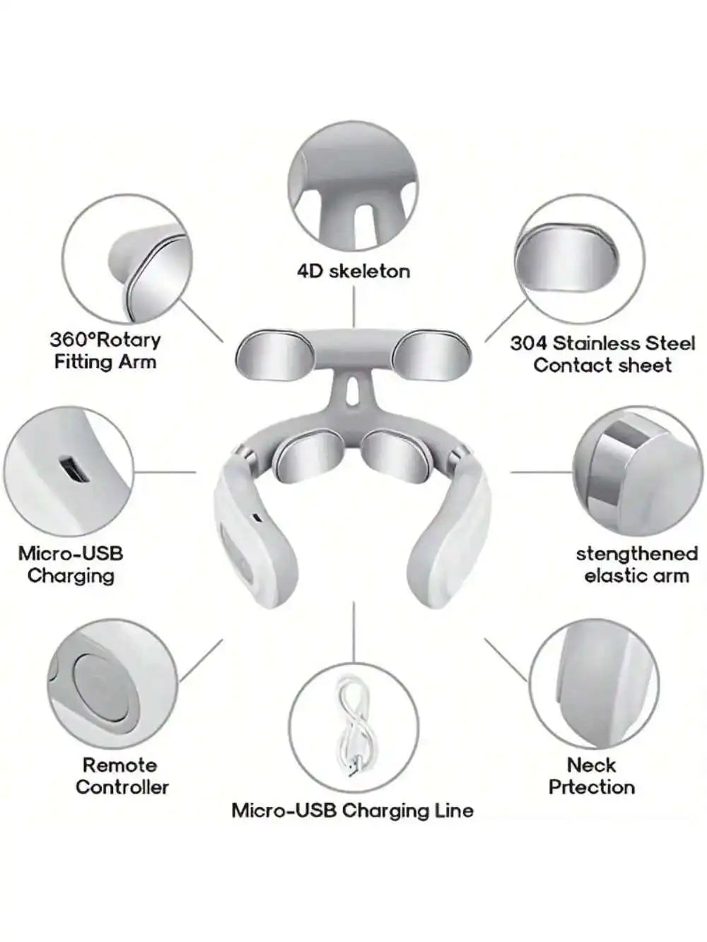 Portable Electric Neck & Shoulder Massager – Rechargeable Electric Neck Massager HIP