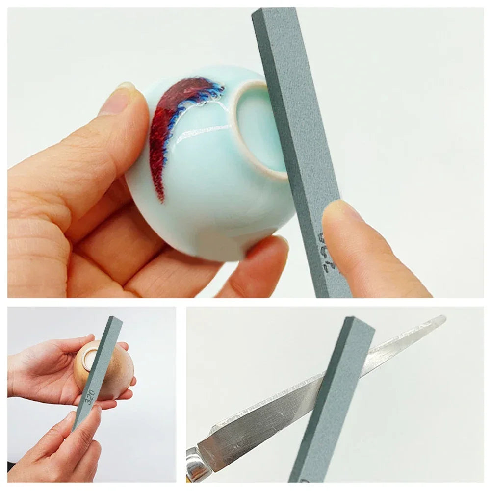 5PCS Small Coarse Grinding Ceramic Whetstone Ceramic Bottom Sticky Glaze Polishing Grinding Pottery Tools Polishing Stone Tools HIP