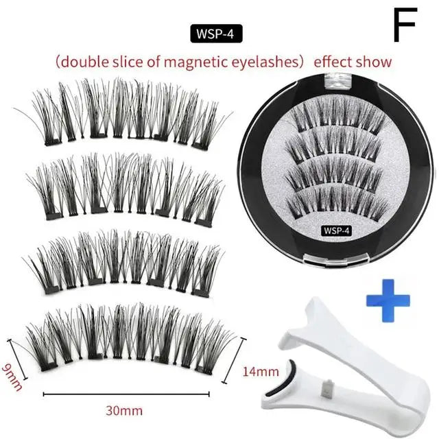 2 Pair 3D Magnetic False Eyelashes Reusable Magnetic Eyelashes With 4 Magnetic Lashes Natural Eyelash Extension Makeup Tools HIP F