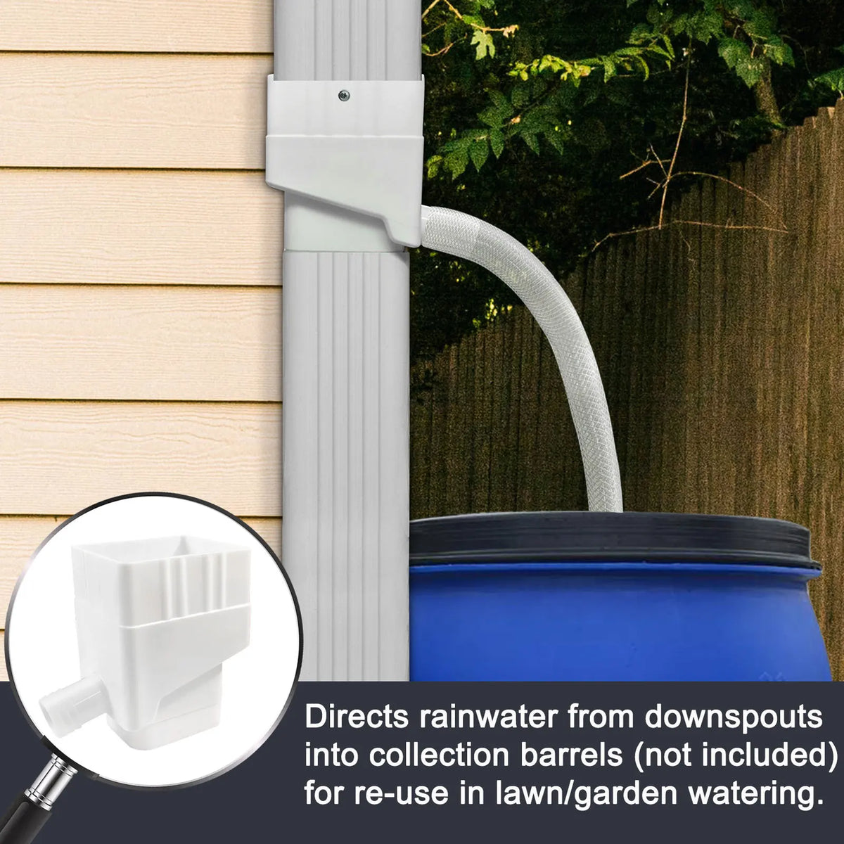 Rainwater Collection System Professional UV Resistant Downspout Diverter Kit for Outdoor Garden Lawn Rain Water Diverter Kit HIP