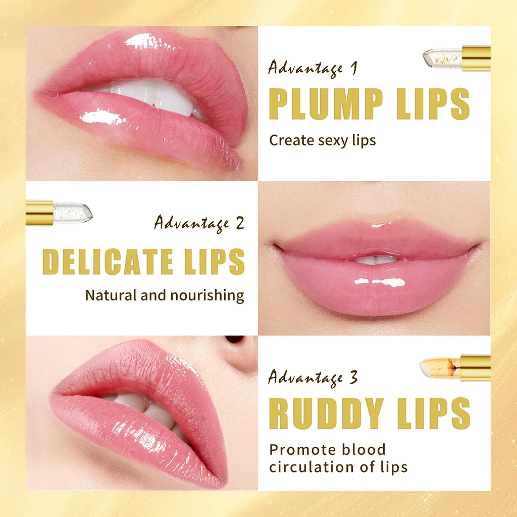 Hello Kiss Gold Foil Color-Change Plumping Lip Balm Color Change Lipstick HIP