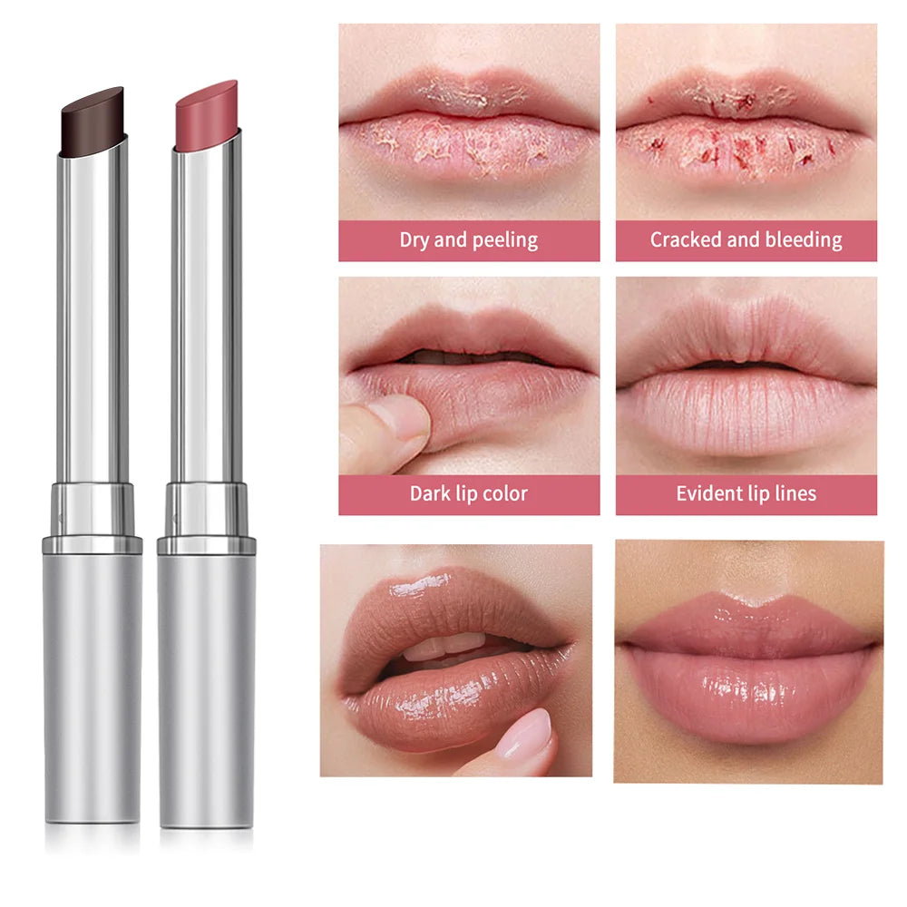 Honey Lipstick Honey Tinted Lip Balm Pink Lipstick Powerful Lip Repulper Lip Brightening for Dark Lips Exfoliating Care HIP back and pink