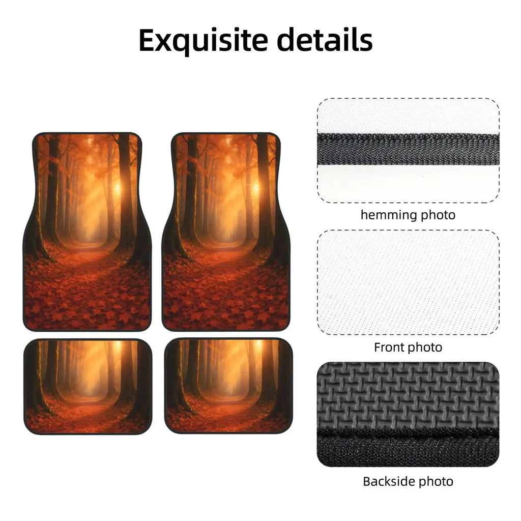 4-Piece Universal Car Floor Mats – Anti-Slip Autumn Forest Car Floor Mats HIP