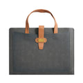 PU Leather A4 Document Bag – Large Capacity Business Briefcase Document Storage Bag HIP Dark Grey
