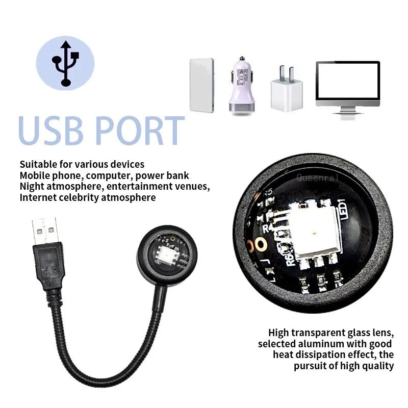 USB Sunset Projector Lamp – 14-Mode Rainbow Night Light Atmosphere Projector Lamp HIP