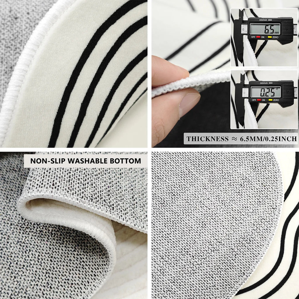 Round Vintage Distressed Rug – Non-Slip, Machine Washable Round Area Rug HIP