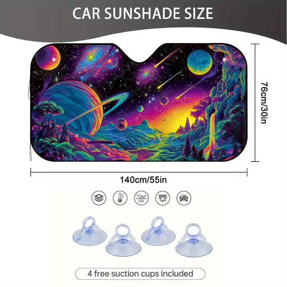 Neon Galaxy Foldable Car Windshield Sunshade – UV Cover Car Windshield Sunshade HIP
