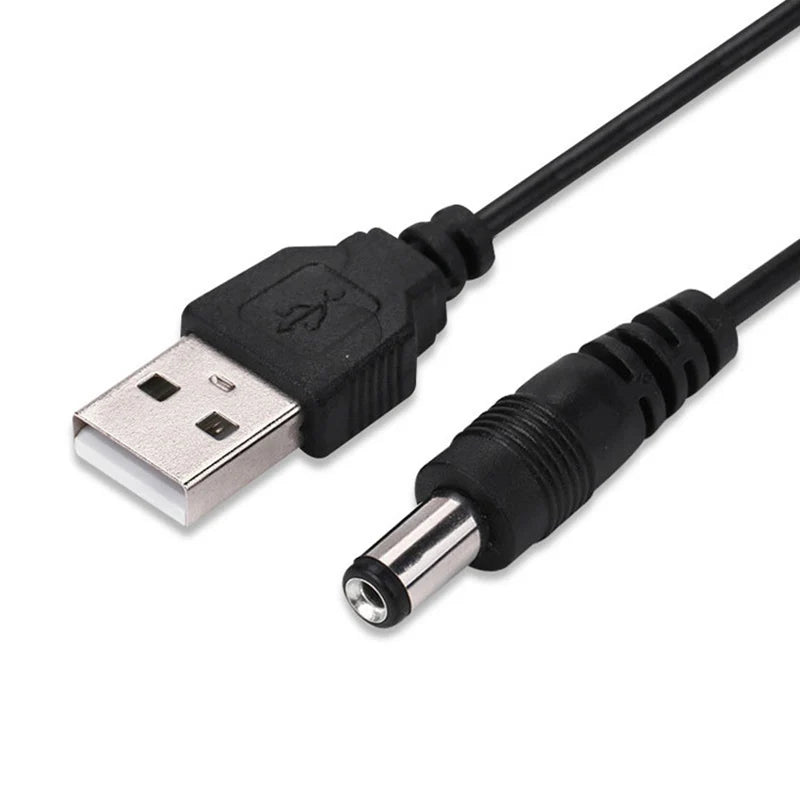 USB to DC Cable 1m – 5.5×2.1mm Barrel Plug 5V Power Supply USB Power Cable HIP