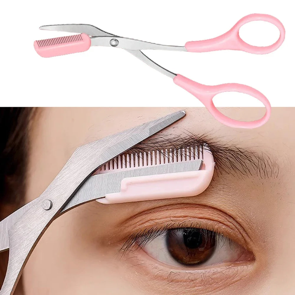 Eyebrow Trimmer Scissor Beauty Products for Women Eyebrow Scissors with Comb Stainless Steel Makeup Tools Beauty Scissors HIP