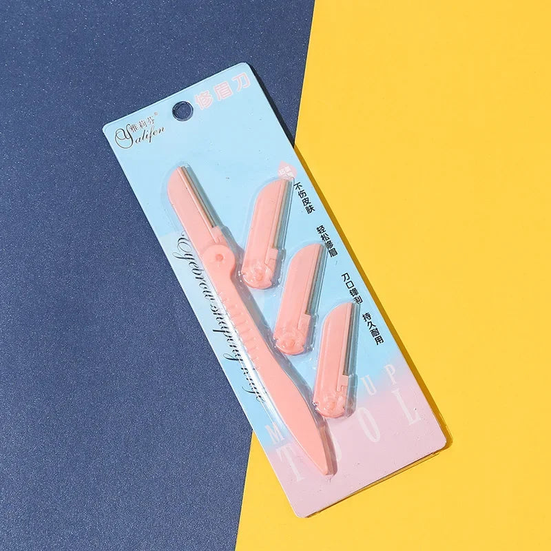 Eyebrow Trimmer Makeup Tools Safe Eye Brow Razor Face Body Hair Removal Shaver Blades Woman Eyebrows Shaping Knife Cosmetic Tool HIP D0553