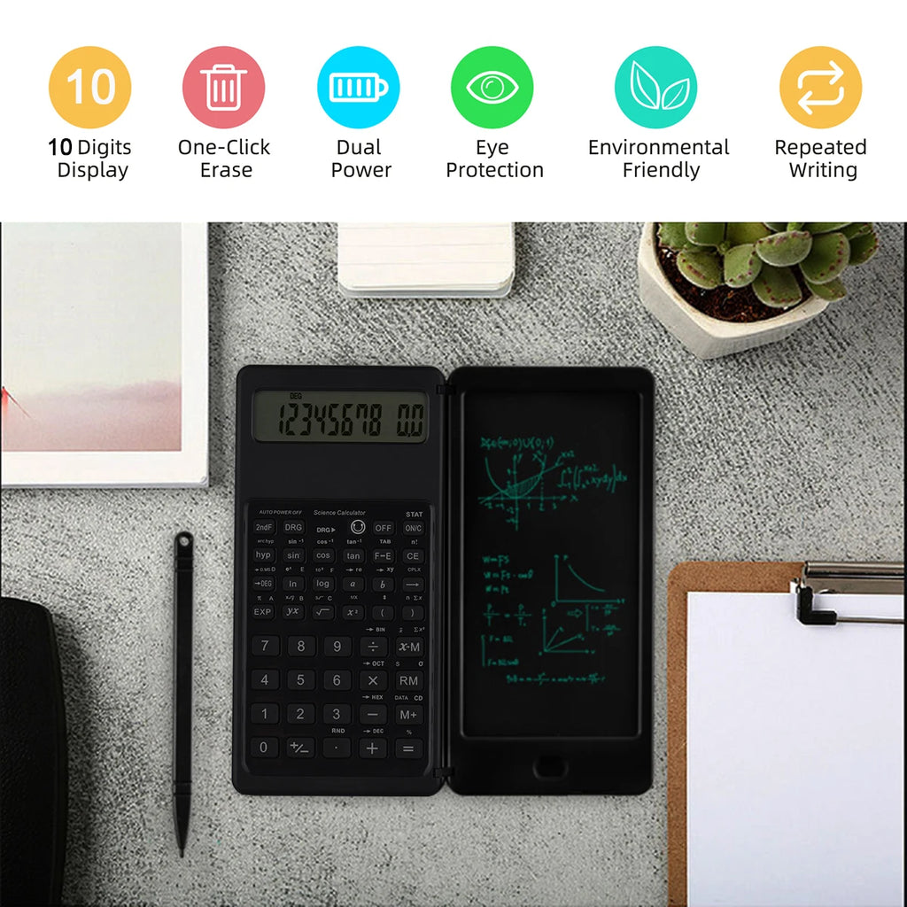 6.5" Folding Calculator & LCD Writing Tablet with Stylus Calculator Writing Tablet HIP