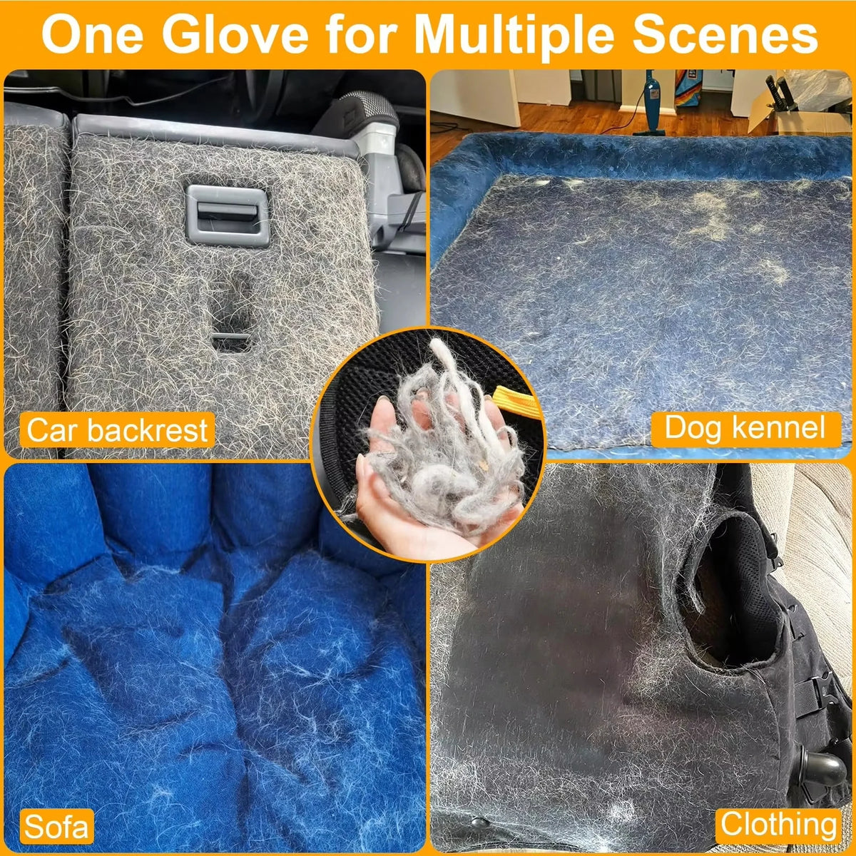 Double-Sided Pet Hair Removal Gloves – Reusable & Washable Pet Grooming Gloves HIP