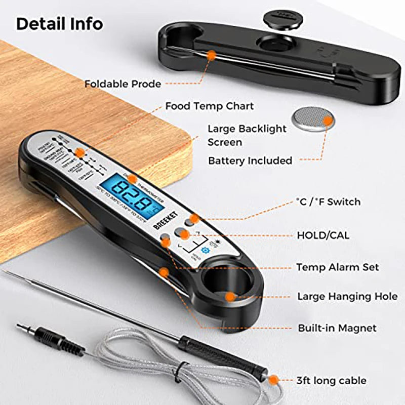 Digital Dual Probe Meat Thermometer – BBQ & Kitchen Kitchen Thermometer HIP
