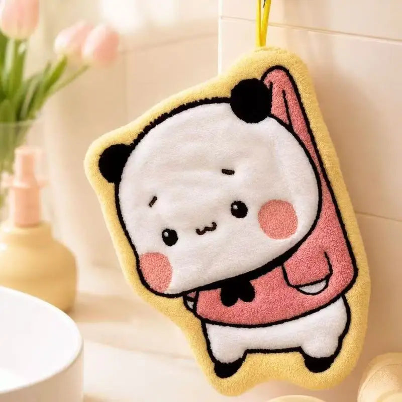 Panda Bubu & Dudu Cartoon Hand Towel – Absorbent & Quick-Dry Cartoon Kitchen Towel HIP