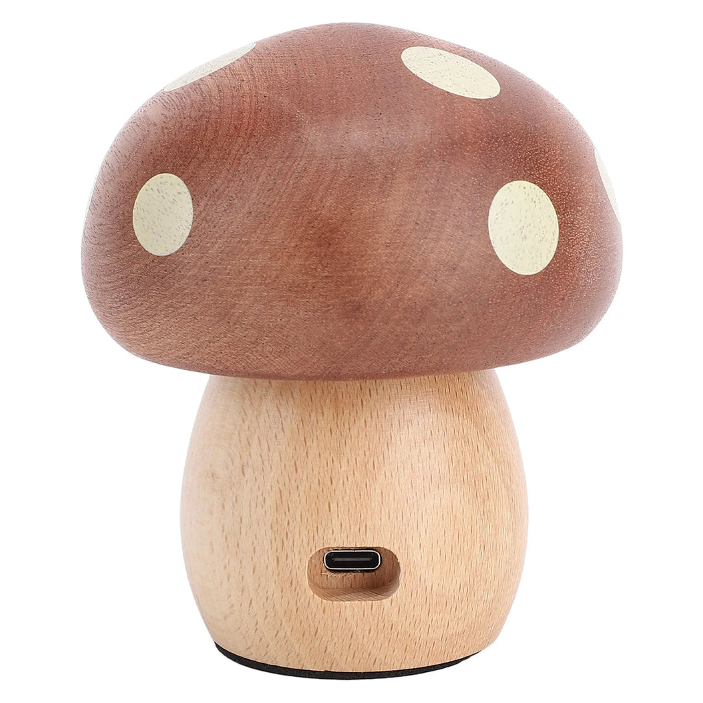 Bedside Lamp Warm Light Ebony Wood LED Table Lamp USB Rechargeable Stepless Dimming Mushroom Shaped for Dining Room HIP