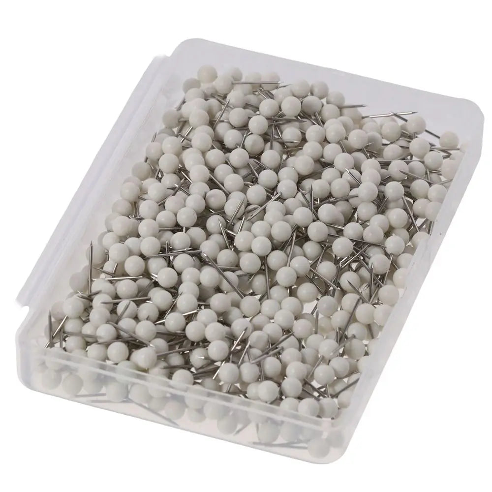 500-Pack White Round Head Push Pins – 1/8" Thumb Tacks Push Pins HIP
