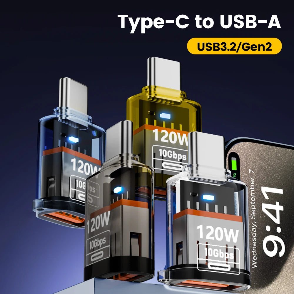 USB-C to USB 3.2 Adapter – 120W & 10Gbps Fast Transfer USB-C Adapter HIP