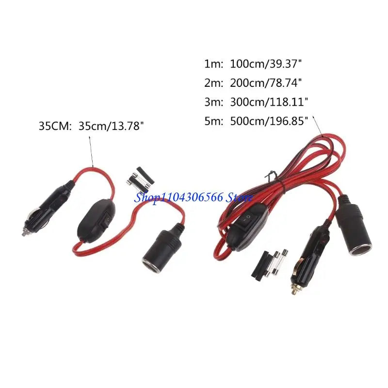 12V 24V Car Cigarette Socket Extender with Switch & Cable Car Socket Extender HIP