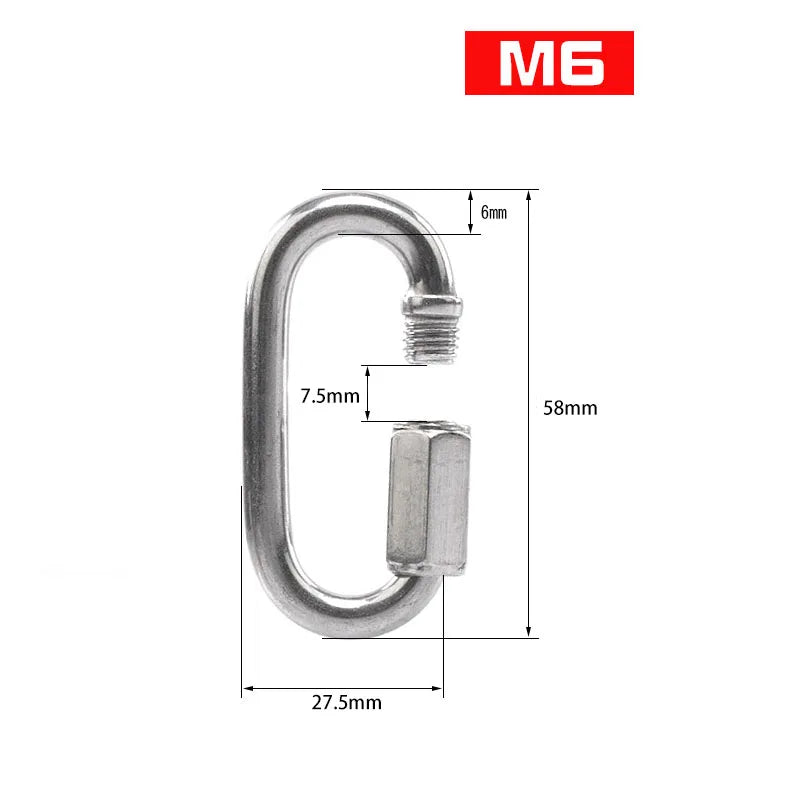 304 Stainless Steel Quick Link Carabiner – M4 to M12 Sizes Quick Link Carabiner HIP