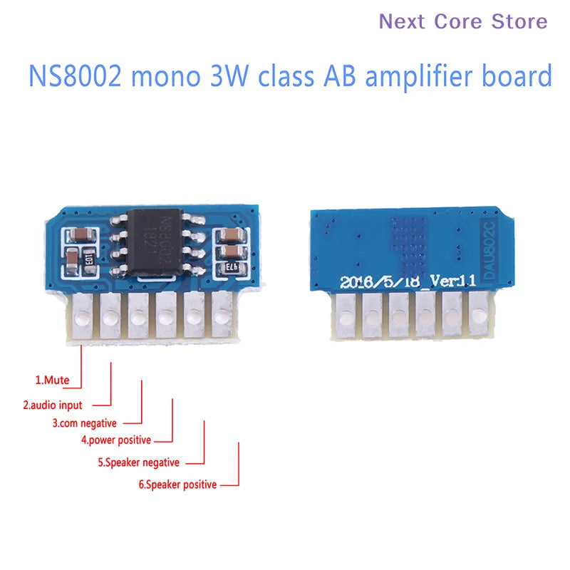DC 3V–5V Class AB Mono 3W Mini Audio Amplifier Board Module Audio Amplifier Board HIP