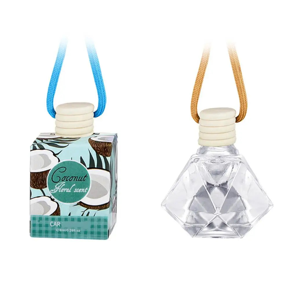 Car Air Hanging Fragrance Oil Diffuser Car Air Freshener Odor Eliminator Long Lasting Aromatherapy Car Decoration 8ml HIP Coconut