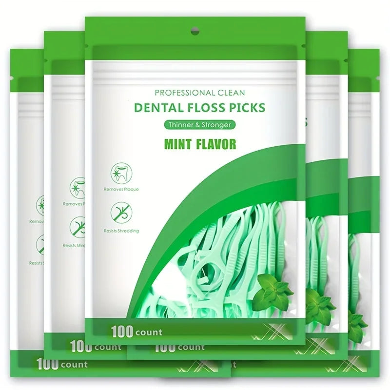 RUZOFO Mint Flossepicks Ultra-Fine Toothpicks 100–500 Pcs Dental Floss Picks HIP
