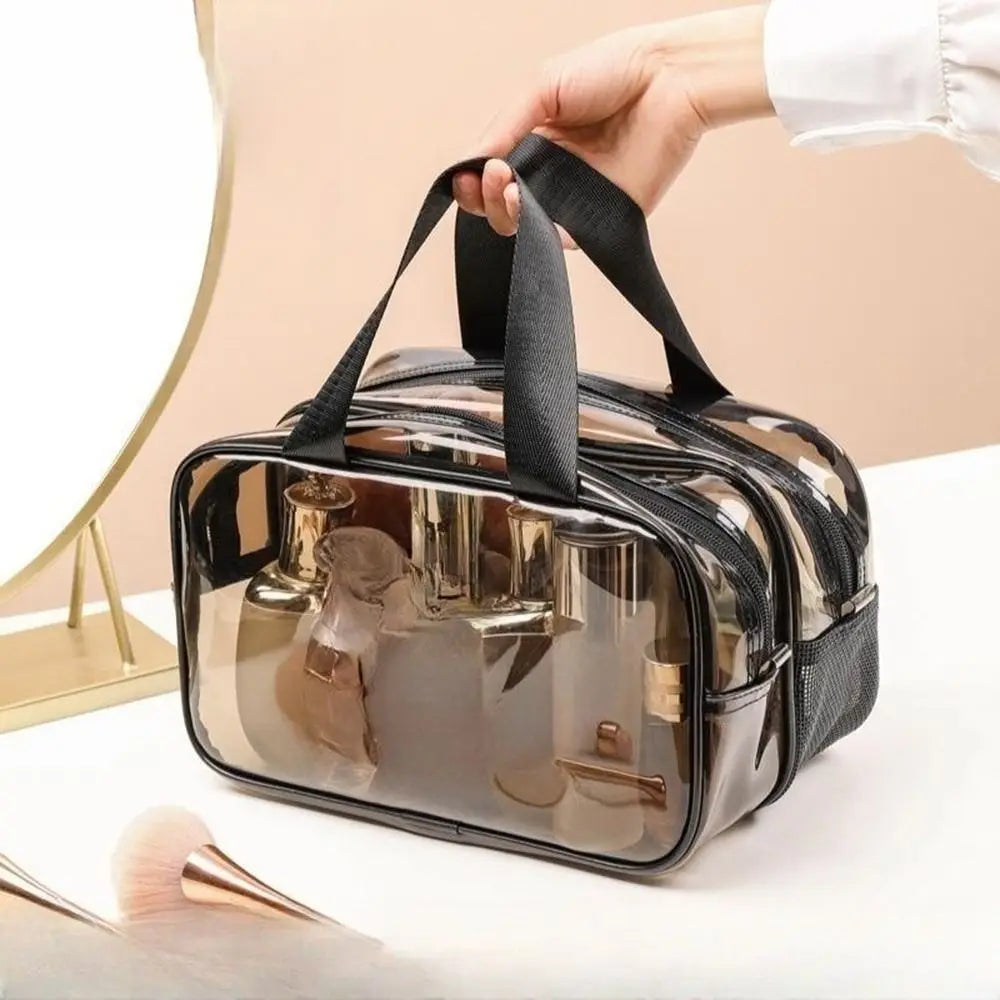 PVC Transparent Cosmetic Bag – Large Travel Toiletry Organizer Travel Cosmetic Bag HIP Coffee L