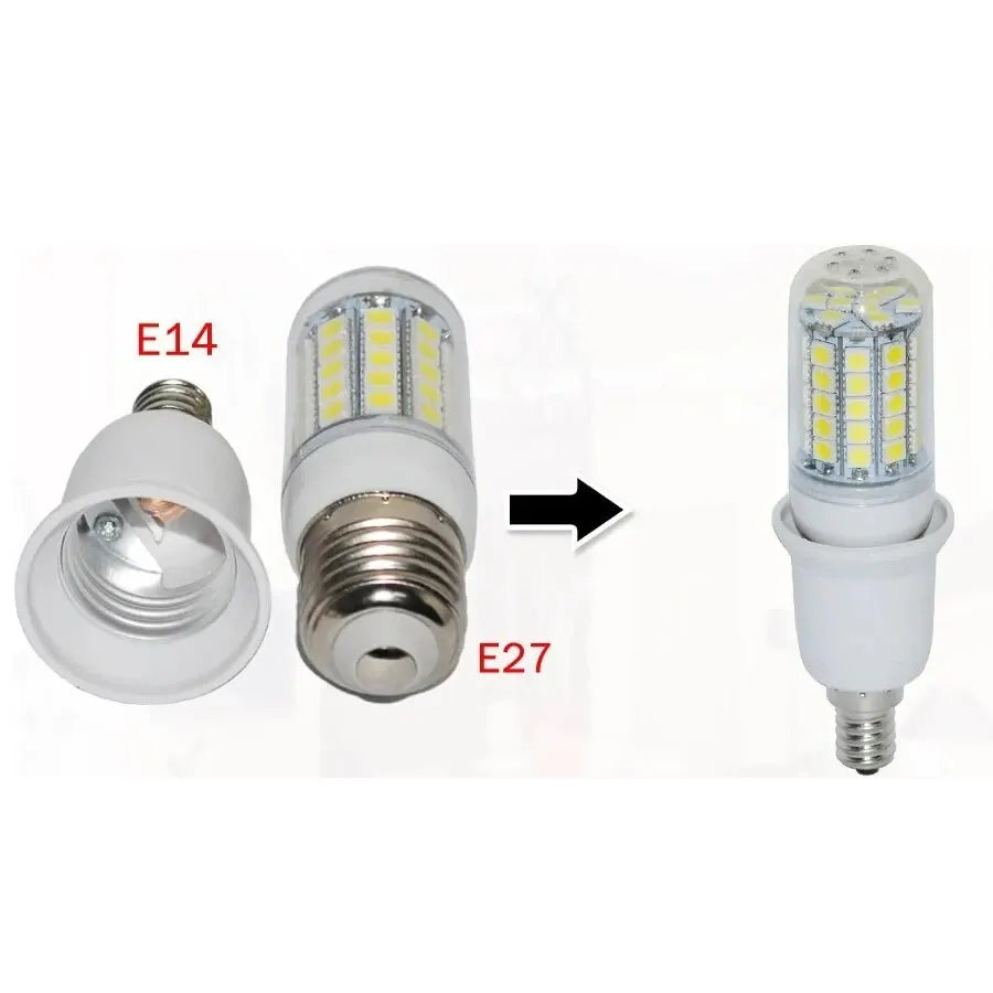 E14 to E27 Lamp Holder Converter Bulb Socket Lamp Base Adapter Plug Extender Sockets for Corn Light Bulbs Spotlight AC 110V-220V HIP