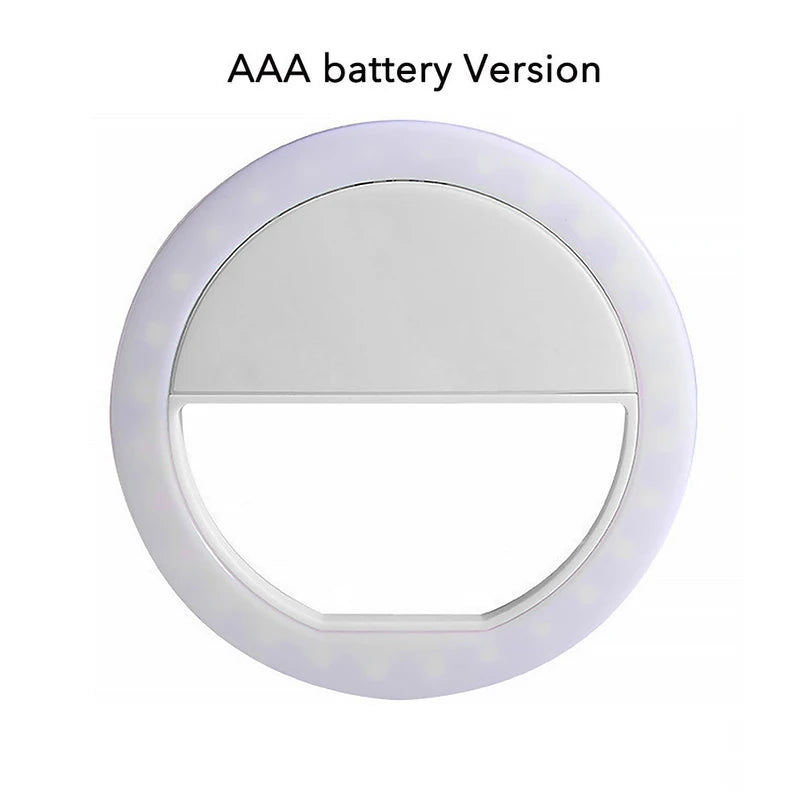Mini Clip-On Selfie Ring Light | 3 Modes LED Fill Light Selfie Ring Light HIP White