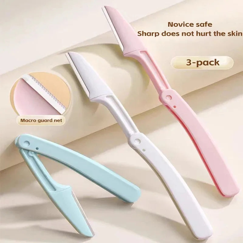 3-Pack Foldable Eyebrow Trimmer & Facial Hair Shaper for Women Eyebrow Trimmer Set HIP