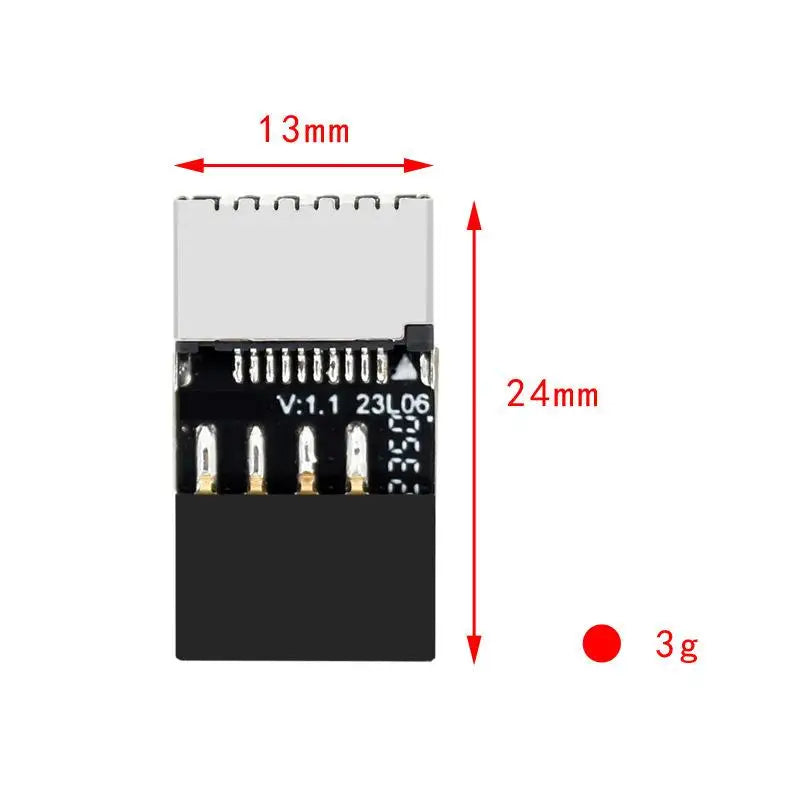 USB 2.0 9-Pin to Type-C Type-E Female Motherboard Adapter Motherboard USB Adapter HIP one size