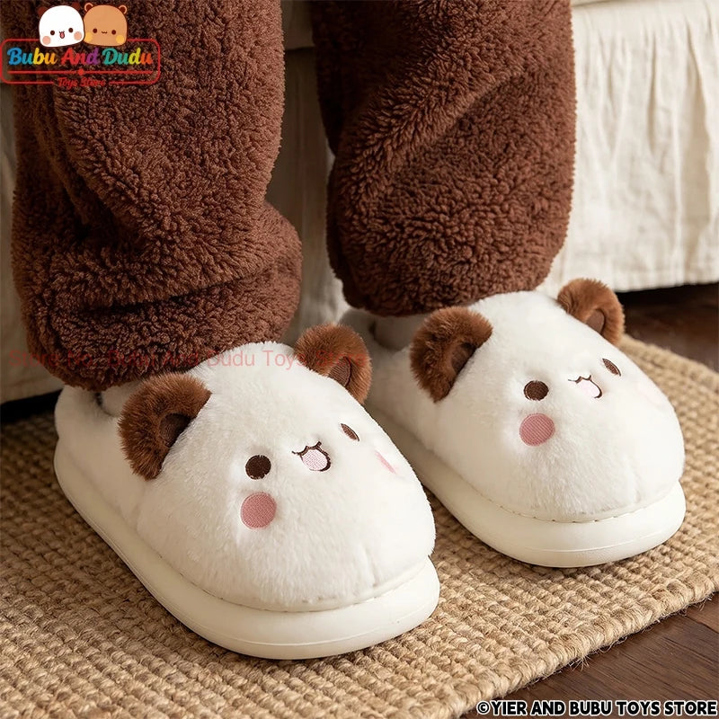 Bubu & Dudu Panda Plush Slippers – Kawaii Winter Couple Gift Plush Character Slippers HIP