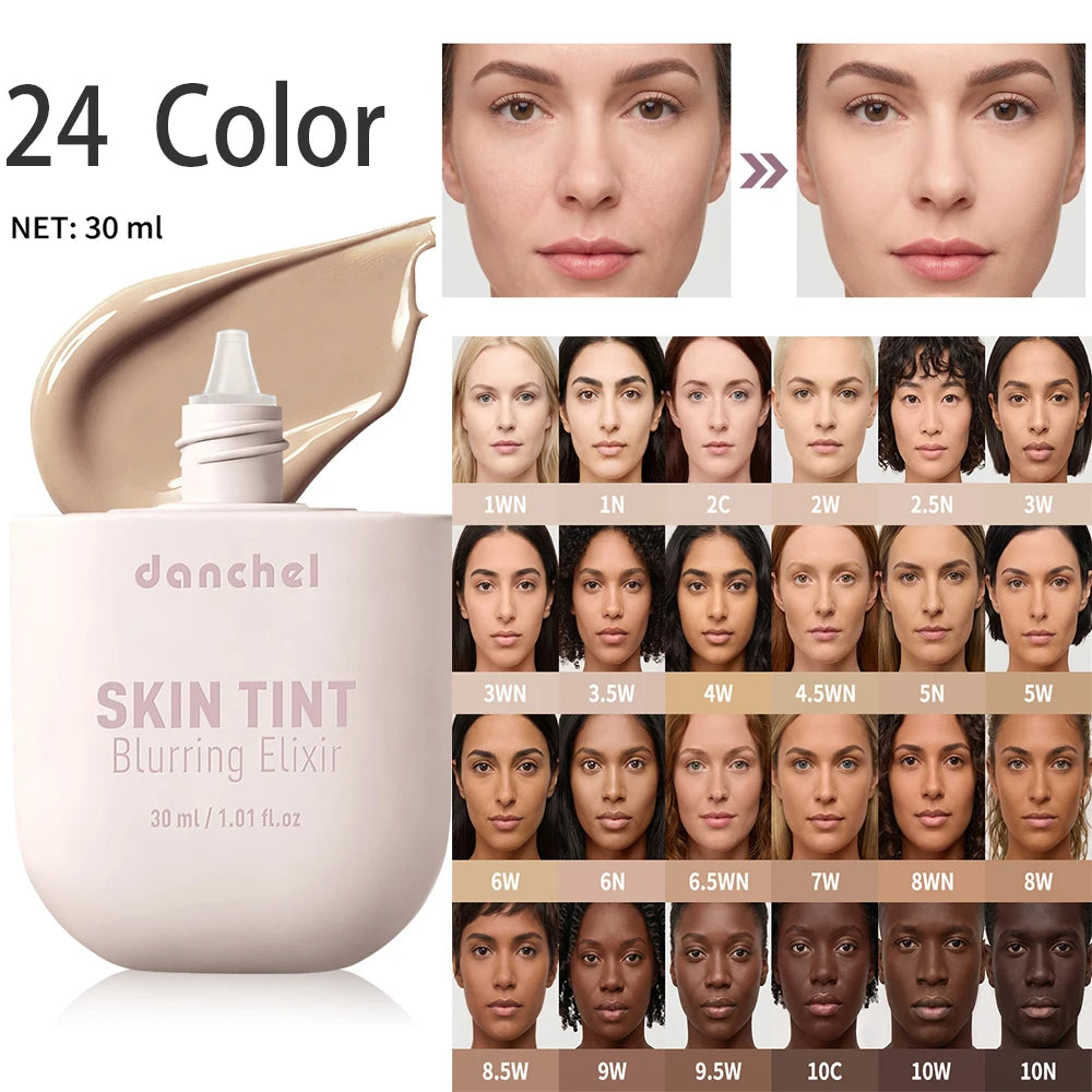 Skin Tint Blurring Elixir Foundation 24 Colors Concealer Blur Pores Fine Lines Long Lasting Hydrating Makeup For All Skin Tone HIP