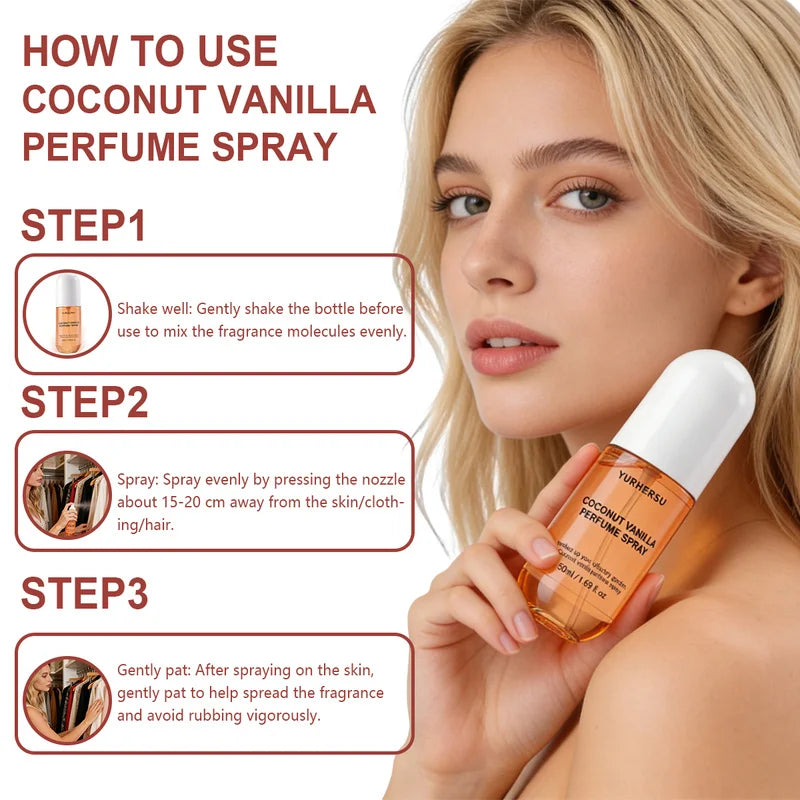 Coconut Vanilla Perfume Spray – Sweet Body Mist for Women Body Mist Spray HIP