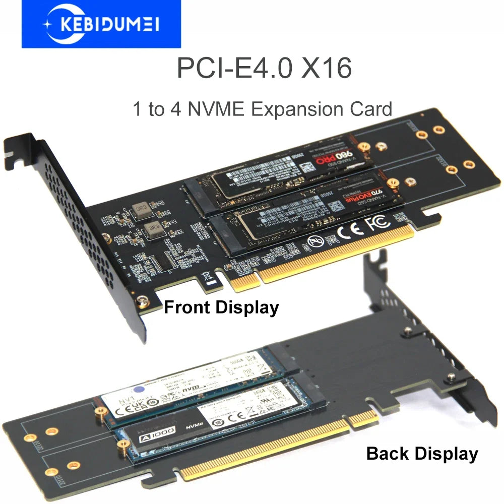 PCIe 4.0 X16 to 4x NVMe M.2 SSD Expansion Card – Gen4 NVMe Expansion Card HIP PCle4.0 X16