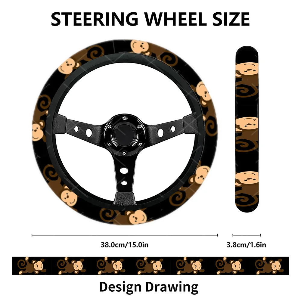 Monkey Steering Wheel Cover – Universal Fit for Cars & SUVs Steering Wheel Cover HIP