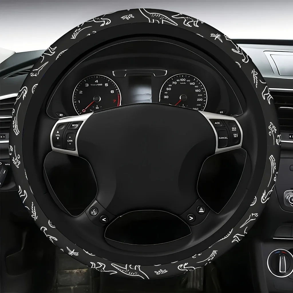 Dinosaur Steering Wheel Cover – Soft, Breathable & Stylish Steering Wheel Cover HIP