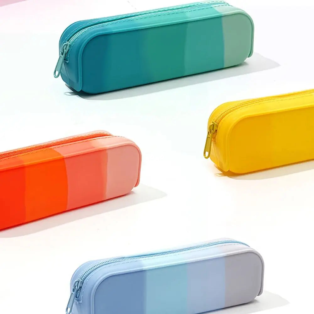 Large Capacity Silicone Pencil Case – Gradient Color Pen Bag Silicone Pencil Case HIP