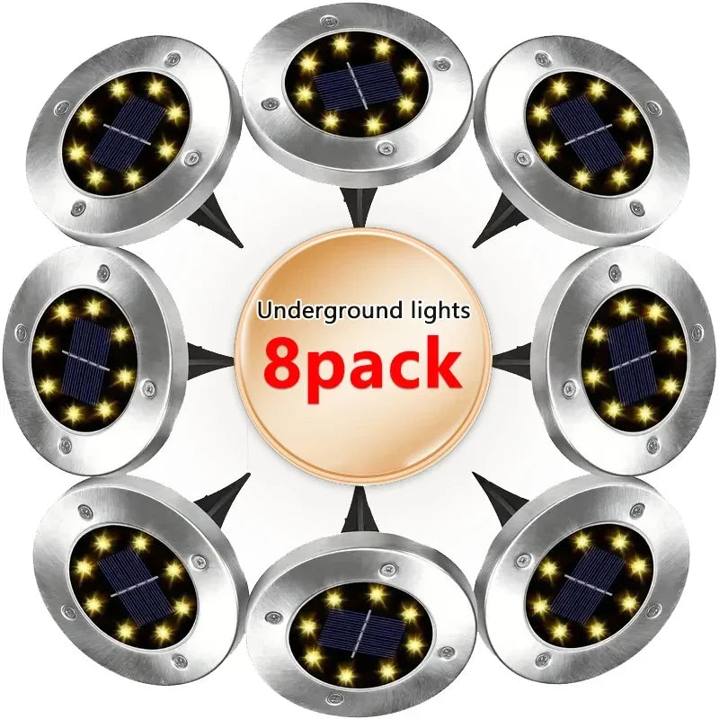 8-Pack Solar LED Ground Spotlights – IP65 Waterproof Garden Lights Solar Garden Spotlight HIP
