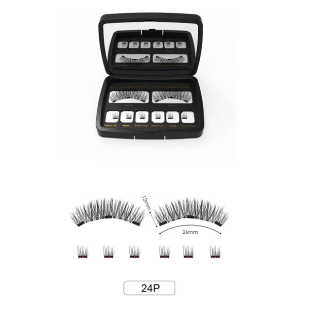 3D 3 Magnetic Eyelashes Natural Soft Reusable Easy To Wear Eyelash Extension Beauty Makeup Tool Fake Mink False Eyelashes HIP 24P