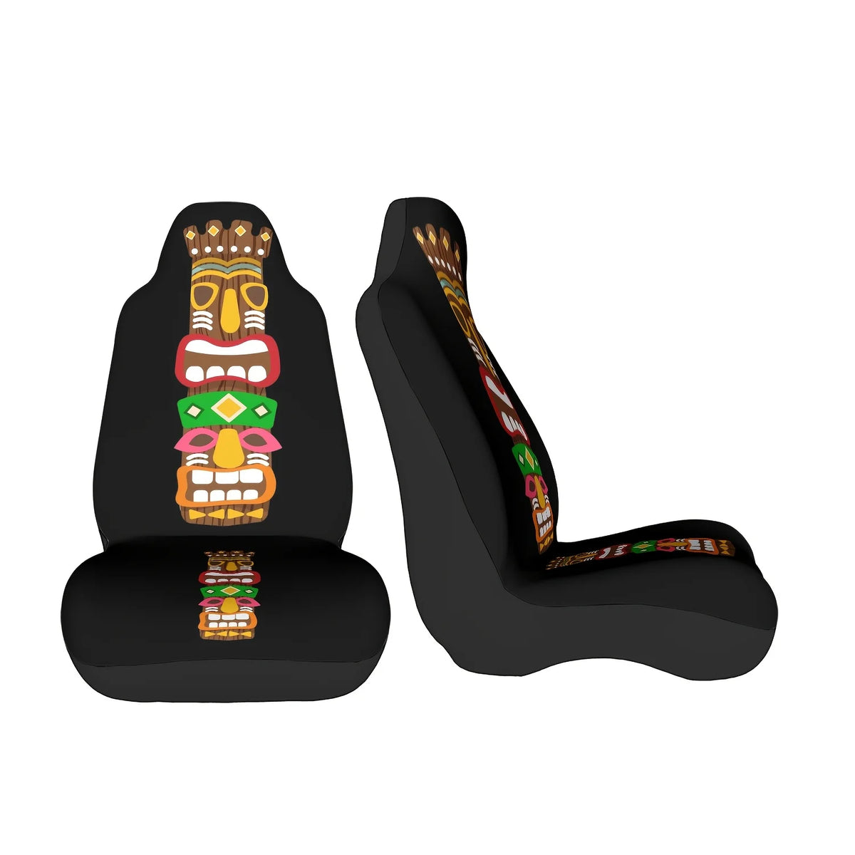 Tropical Totem Mask Car Seat Cover – Wear-Resistant All Season Car Seat Cover HIP black