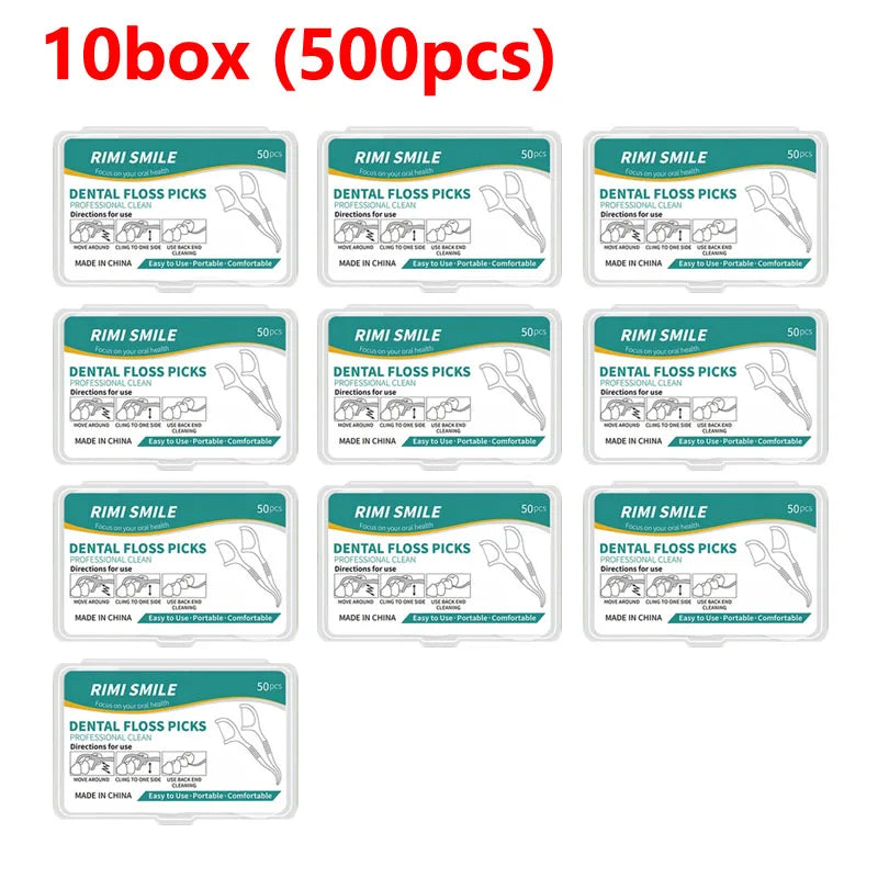 RUZOFO Disposable Dental Floss Picks – Portable Oral Care Dental Floss Picks HIP C607-10 Box