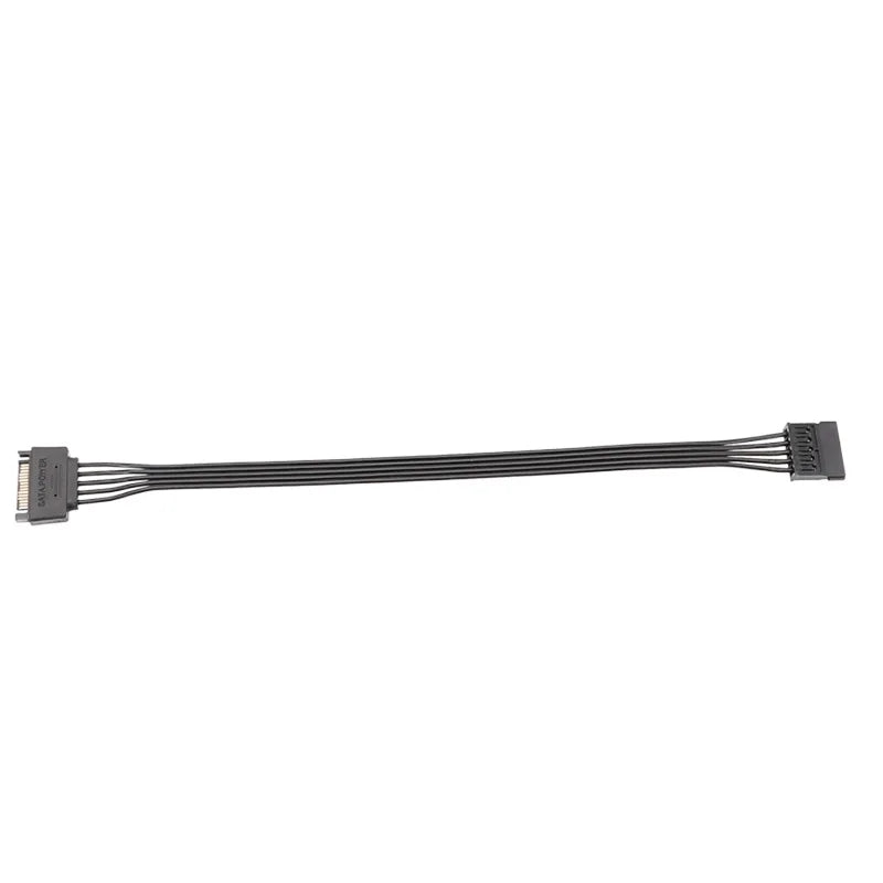 SATA 15-Pin Male to Female Flat Power Extension Cable 30cm SATA Power Cable HIP