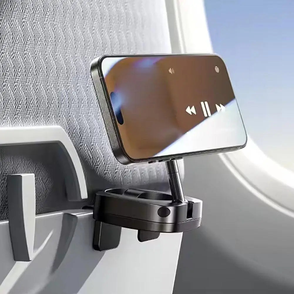 360 Rotate Foldable Mobile Stand Universal Magnetic Vacuum Adsorption Phone Holder For Car Airplane Desktop For iPhone 15 16 Pro HIP