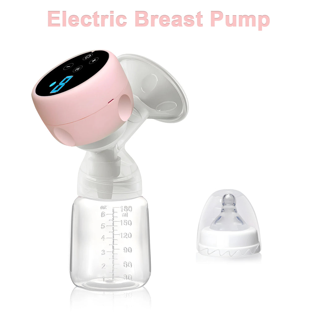 2-in-1 Electric Breast Pump & Baby Bottle – Portable Pink Electric Breast Pump HIP Pink