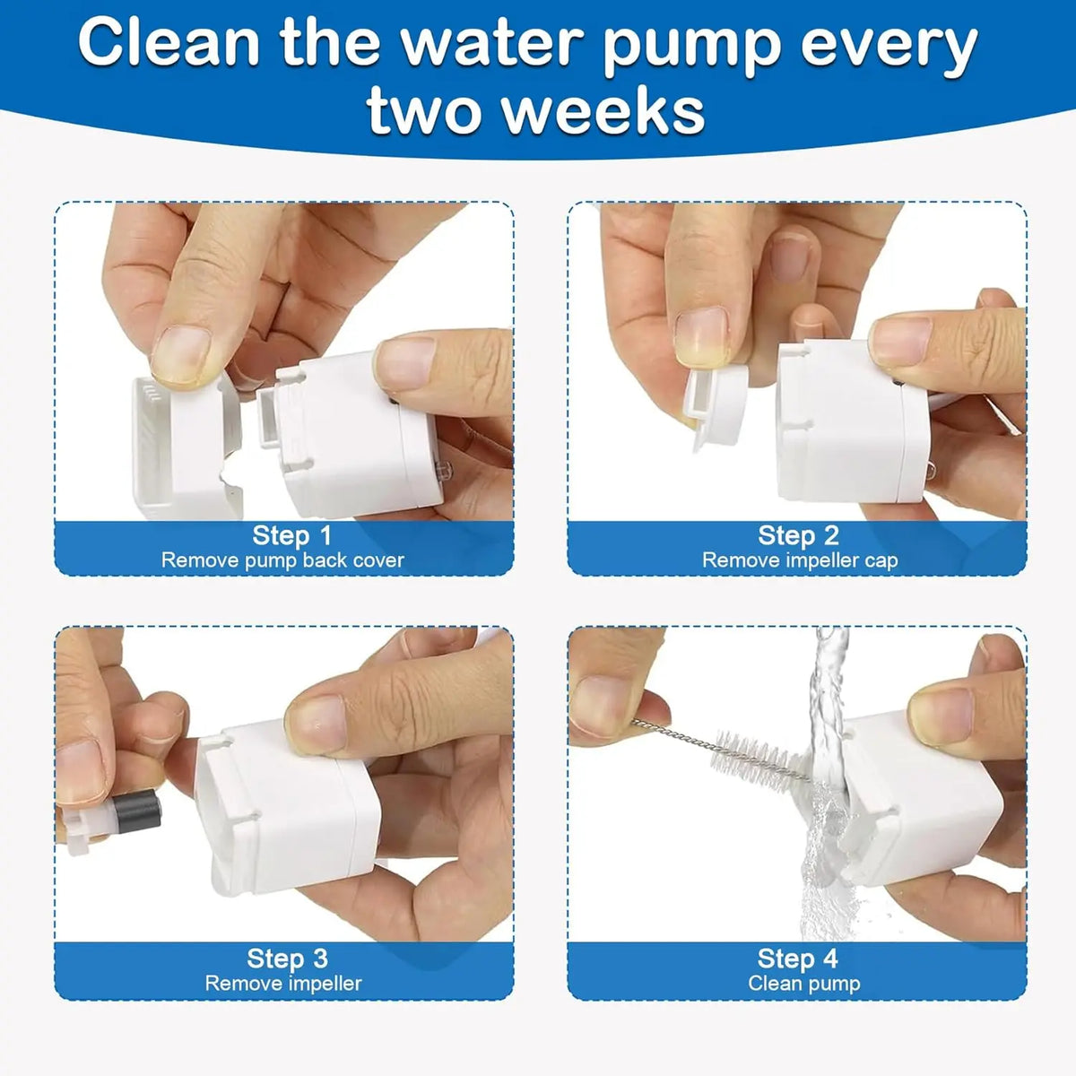 Cat Fountain Replacement Pump, LED Auto Power Off Light, Ultra Quiet Filter Pump Fit 2.2L/3.2L Smart Pet Water Dispenser HIP
